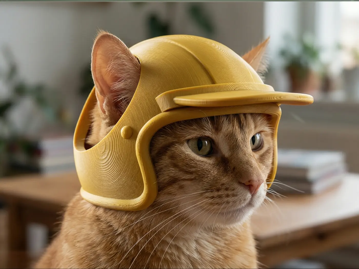 Capacete de obra para gato